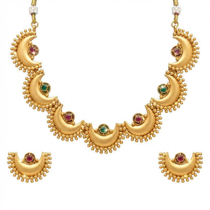 Antique Gold Plated Chand-Tara Design Necklace & Earring Set for Women SJN_349