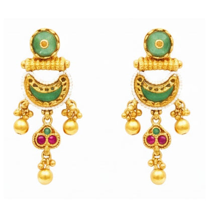 Traditional Gold Plated Necklace Set with Matching Earrings for Women SJN_356