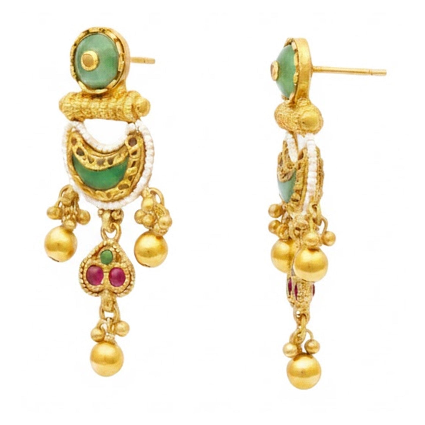 Traditional Gold Plated Necklace Set with Matching Earrings for Women SJN_356