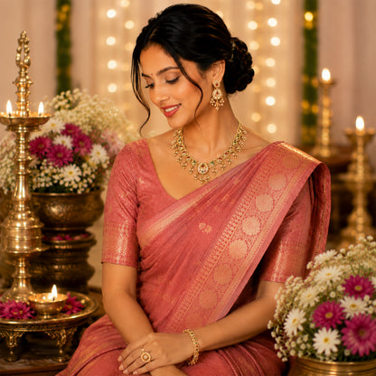 Traditional Indian Heritage Gold Plated Kundan,CZ, Studded Choker Wedding, Bridal Dori Necklace with Matching Earring Jewelry Set For Women (SJN_357_D1)