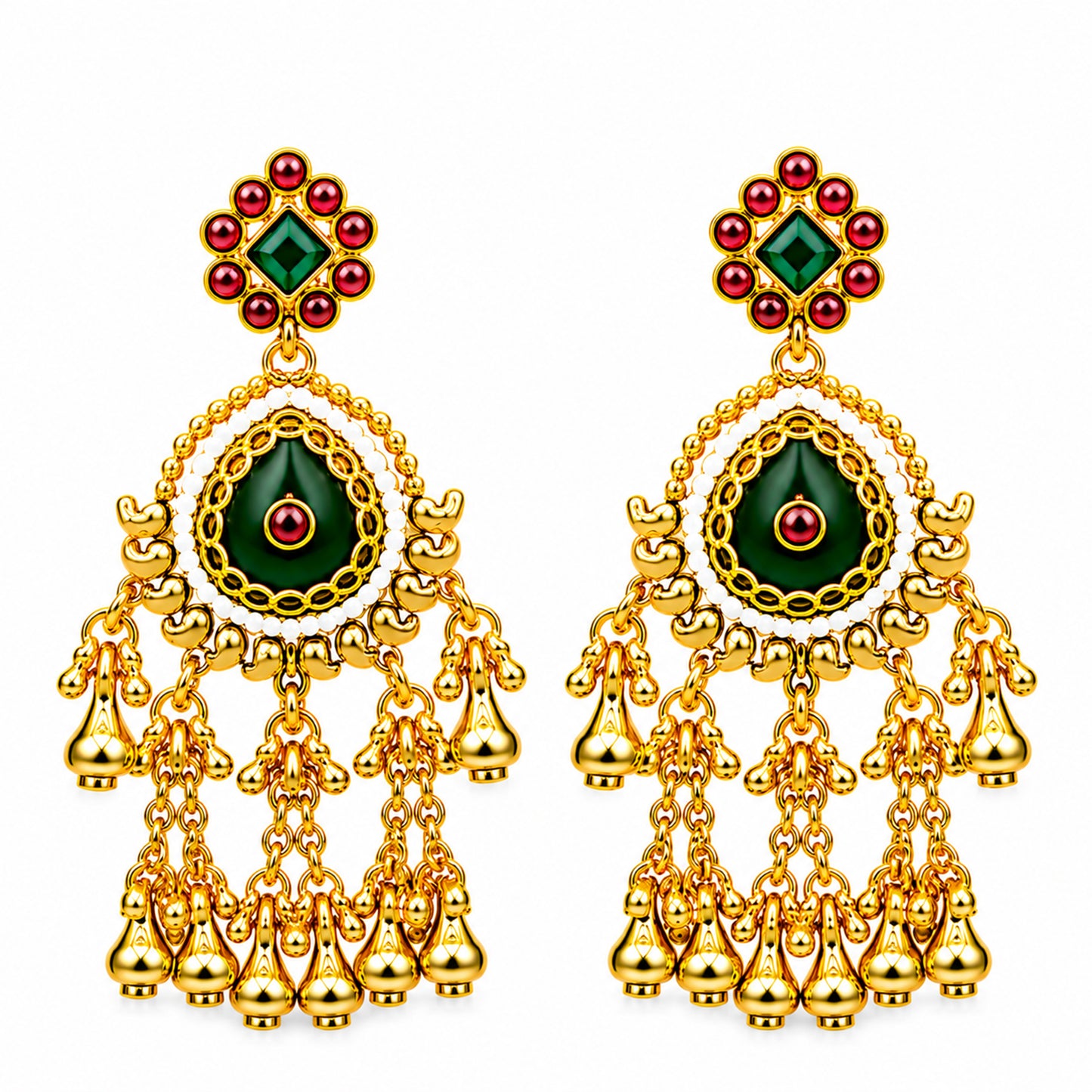 Traditional Indian Heritage Gold Plated Kundan,CZ, Studded Choker Wedding, Bridal Dori Necklace with Matching Earring Jewelry Set For Women (SJN_357_D2)