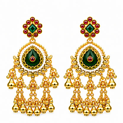 Traditional Indian Heritage Gold Plated Kundan,CZ, Studded Choker Wedding, Bridal Dori Necklace with Matching Earring Jewelry Set For Women (SJN_357_D2)