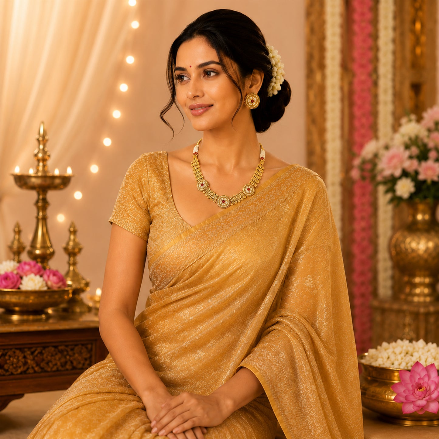 Traditional Antique Gold Plated Kundan Polki Choker Necklace Set with Maroon Stones for Women (SJN_360_M)