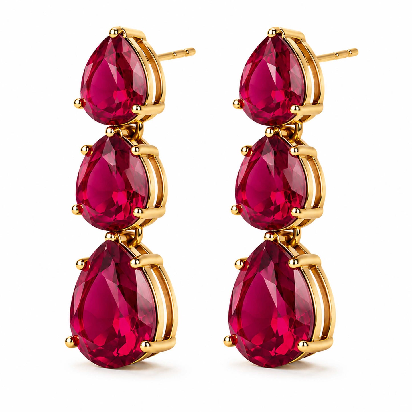 Antique Gold Plated Large CZ, Crystal & AD Studded Single Line Uneven Necklace Set with Earrings for Women - Maroon (SJN_362_M)
