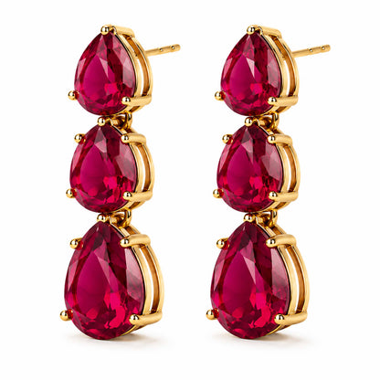 Antique Gold Plated Large CZ, Crystal & AD Studded Single Line Uneven Necklace Set with Earrings for Women - Maroon (SJN_362_M)