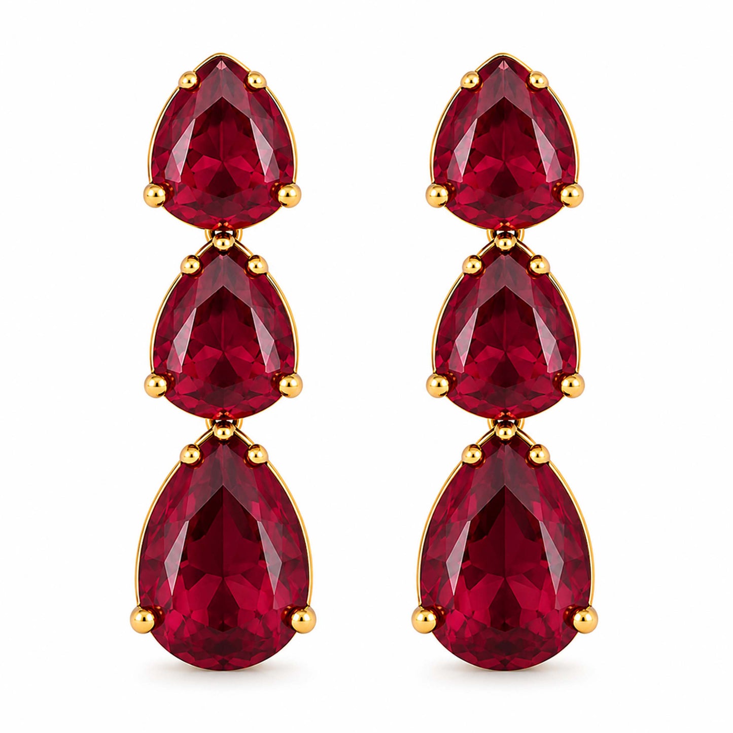Antique Gold Plated Large CZ, Crystal & AD Studded Single Line Uneven Necklace Set with Earrings for Women - Maroon (SJN_362_M)