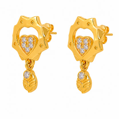 Gold Plated Traditional Indian Kundan,CZ, Pearl Studded Adjustable Dori Necklace with Matching Earrings Jewellery Set for Women (SJN_367_D2)