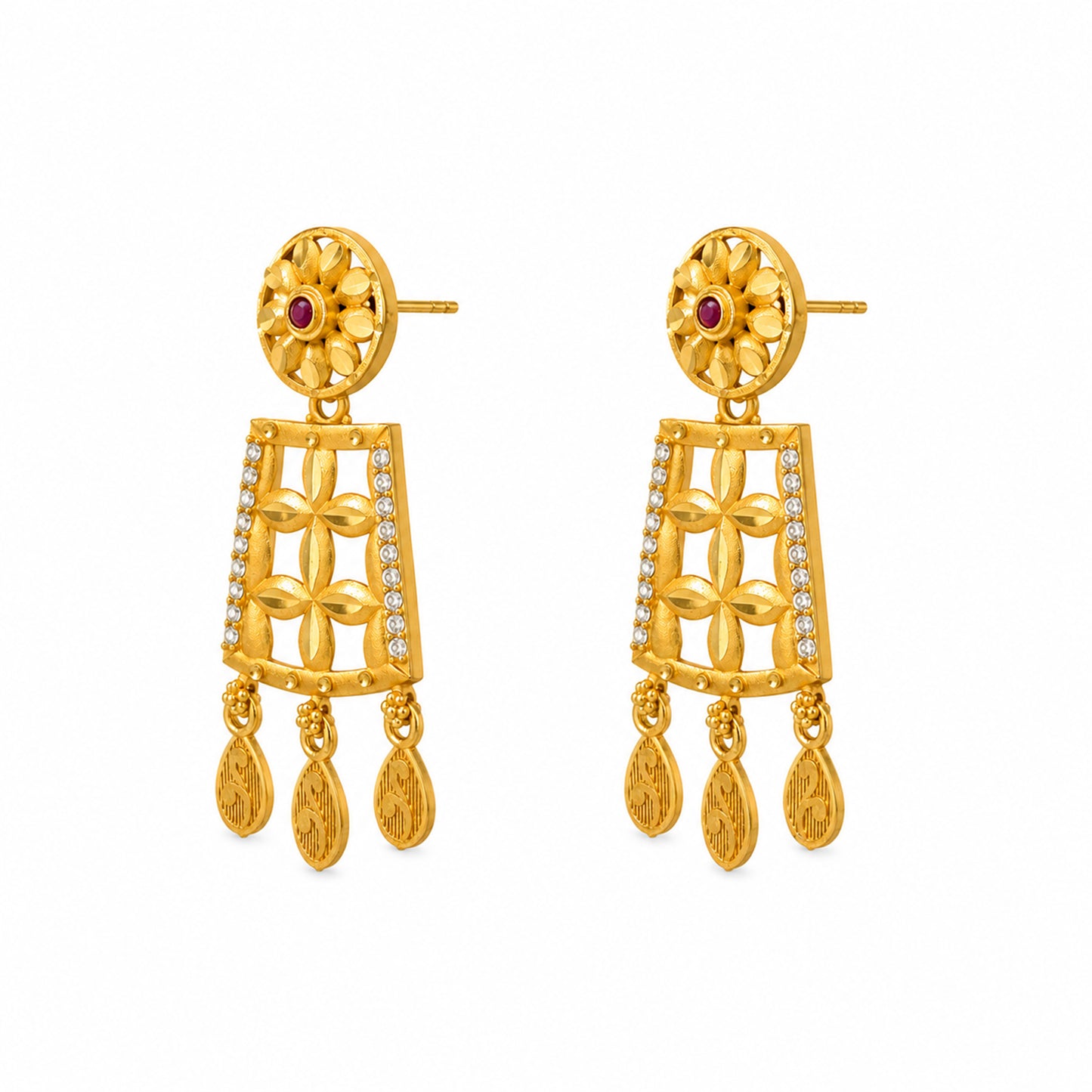 Traditional Indian Gold Plated  Bridal Dulhan Choker Jewellery Set with Earrings For Women (SJN_370)