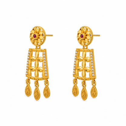 Traditional Indian Gold Plated  Bridal Dulhan Choker Jewellery Set with Earrings For Women (SJN_370)