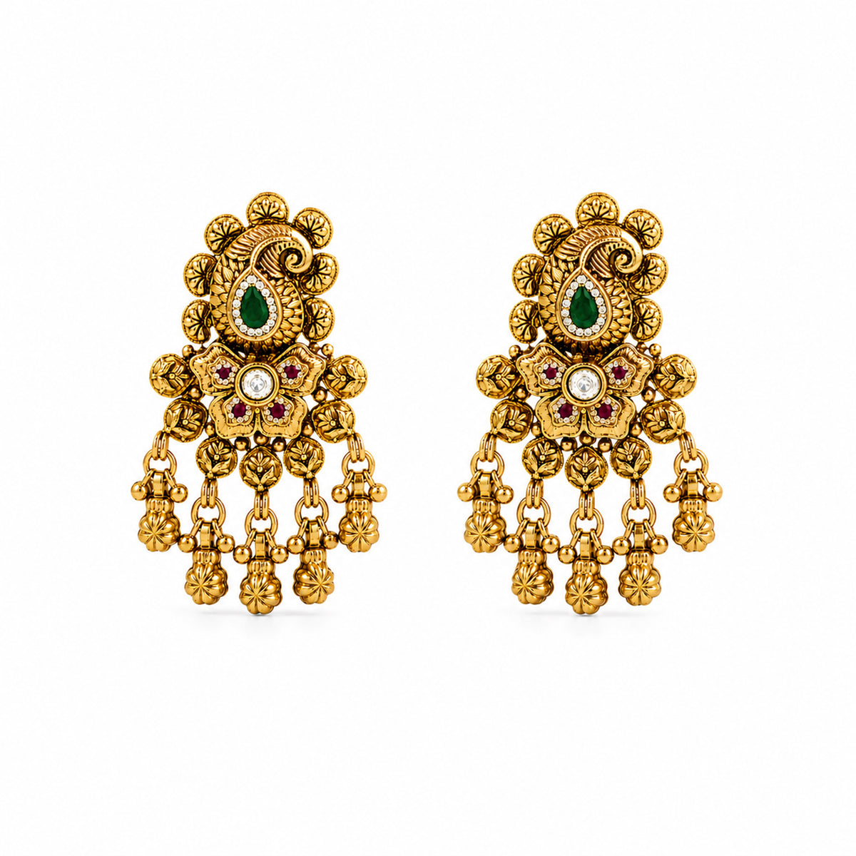 Traditional Indian Gold Plated Adjustable Long Jewellery Set with Earrings For Women (SJN_371)