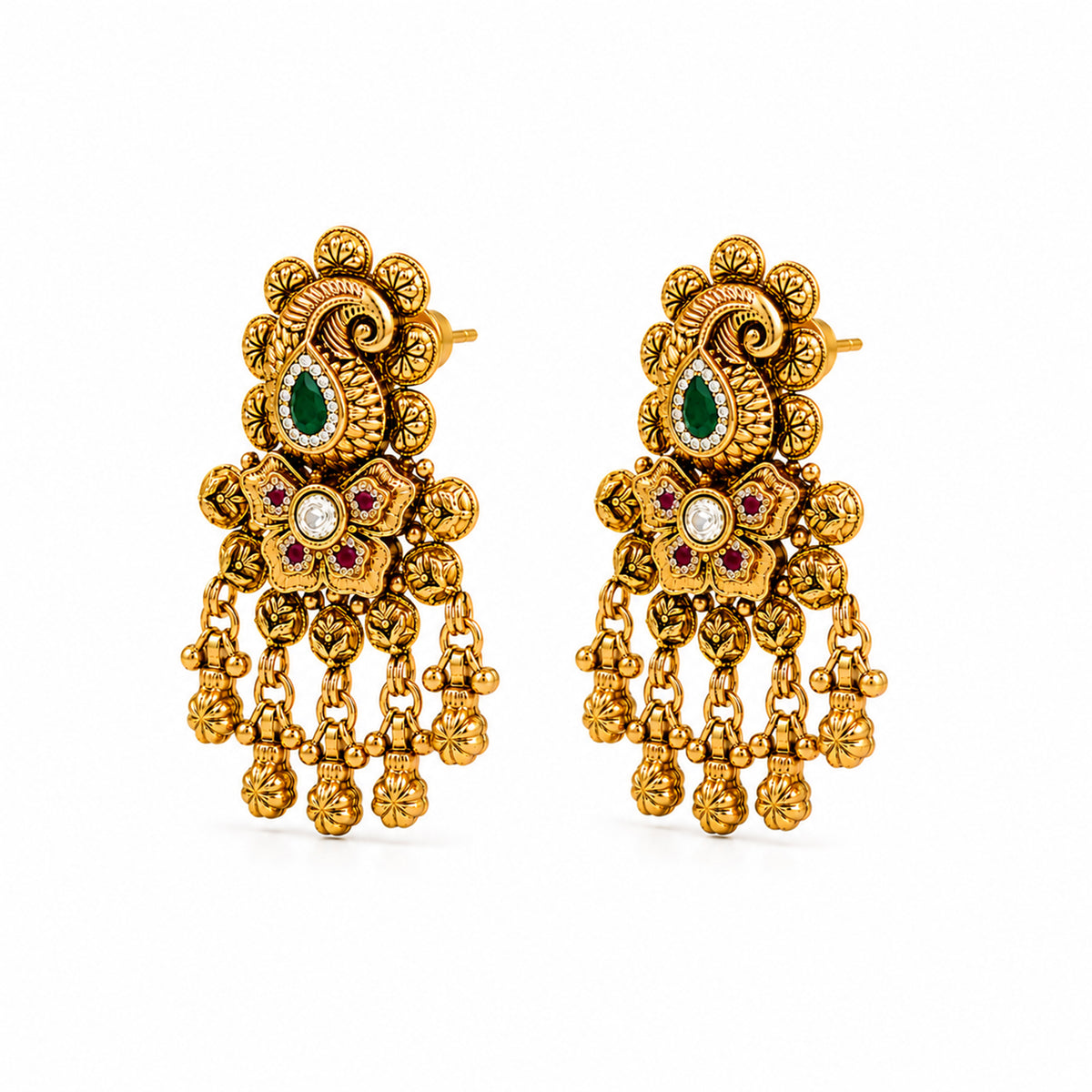 Traditional Indian Gold Plated Adjustable Long Jewellery Set with Earrings For Women (SJN_371)