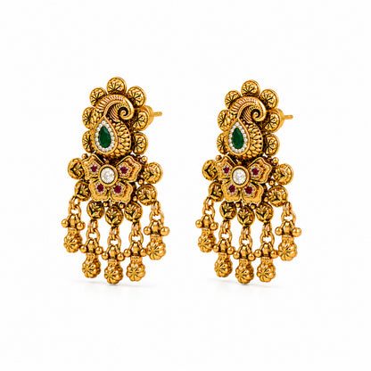 Traditional Indian Gold Plated Adjustable Long Jewellery Set with Earrings For Women (SJN_371)