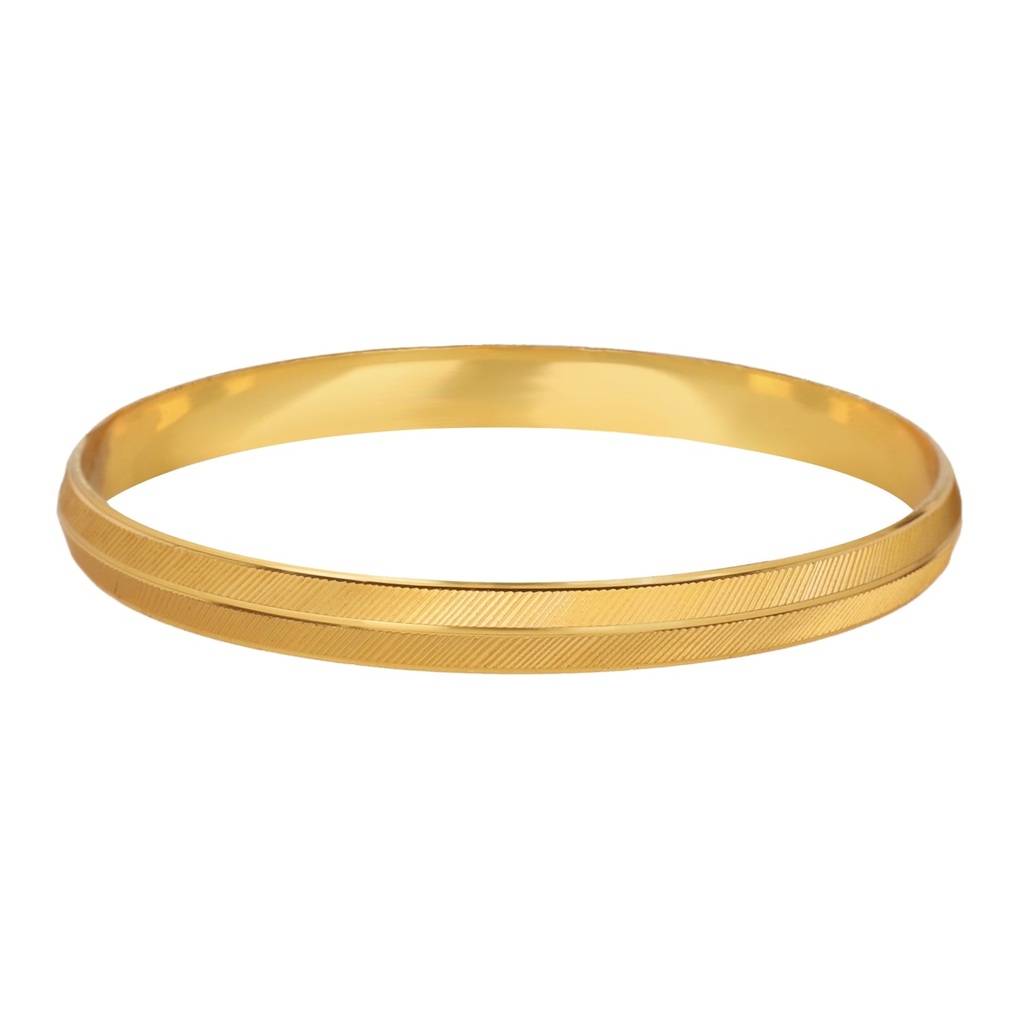22k Gold Plated Designer Stylish Self Design Amritsari Gold Plated Sikh Kada for Men (SJ_3288)