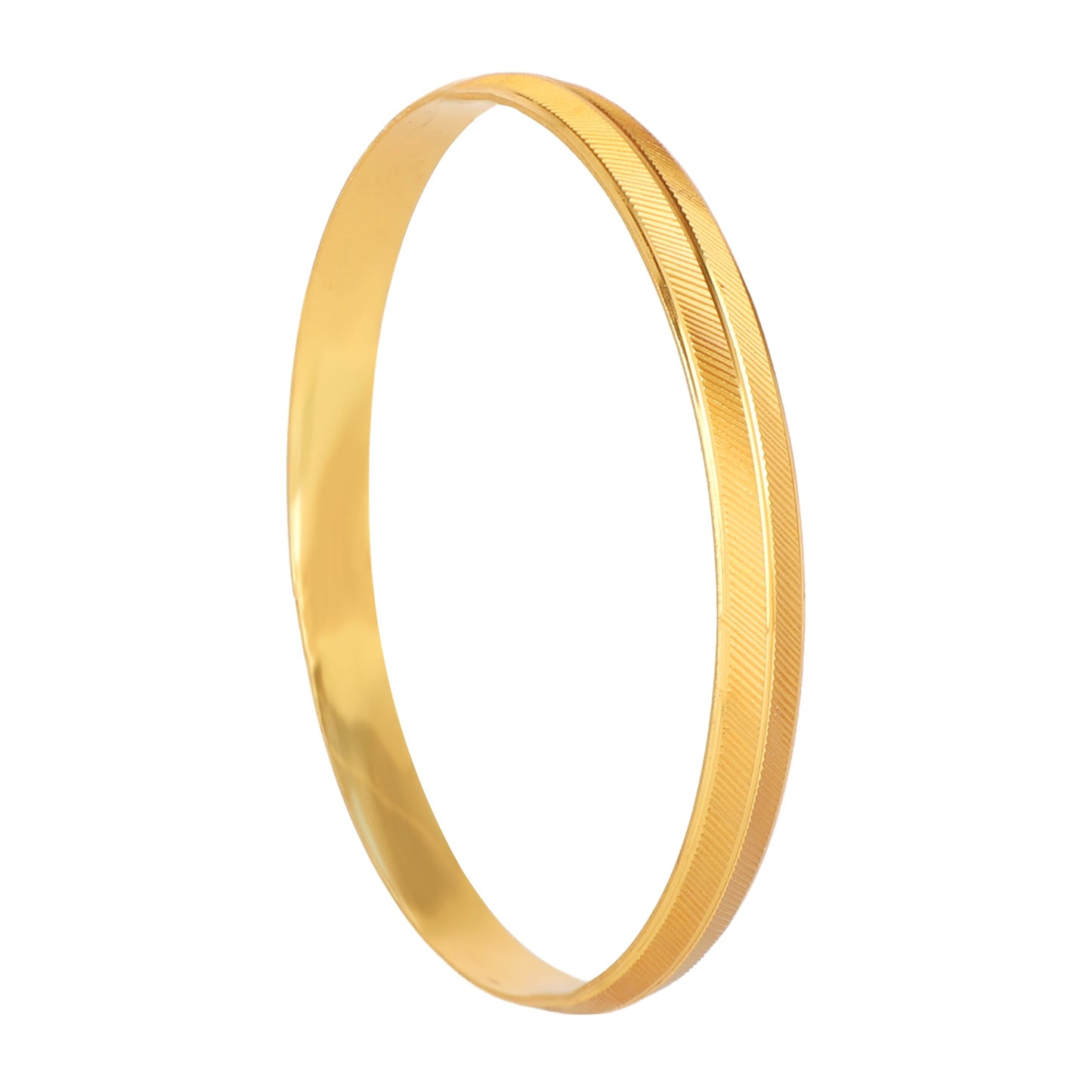 22k Gold Plated Designer Stylish Self Design Amritsari Gold Plated Sikh Kada for Men (SJ_3288)