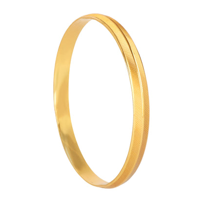 22k Gold Plated Designer Stylish Self Design Amritsari Gold Plated Sikh Kada for Men (SJ_3288)