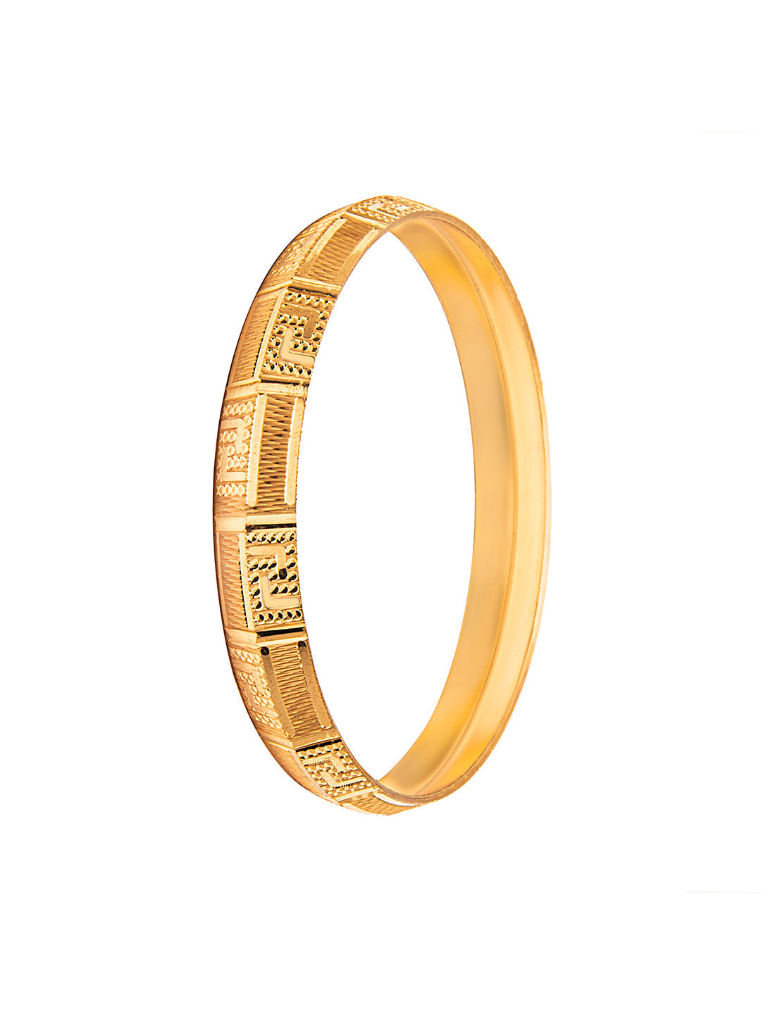 Designer Stylish Self Design Amritsari Gold Colour Sikh Kada for Men (SJ_3399)