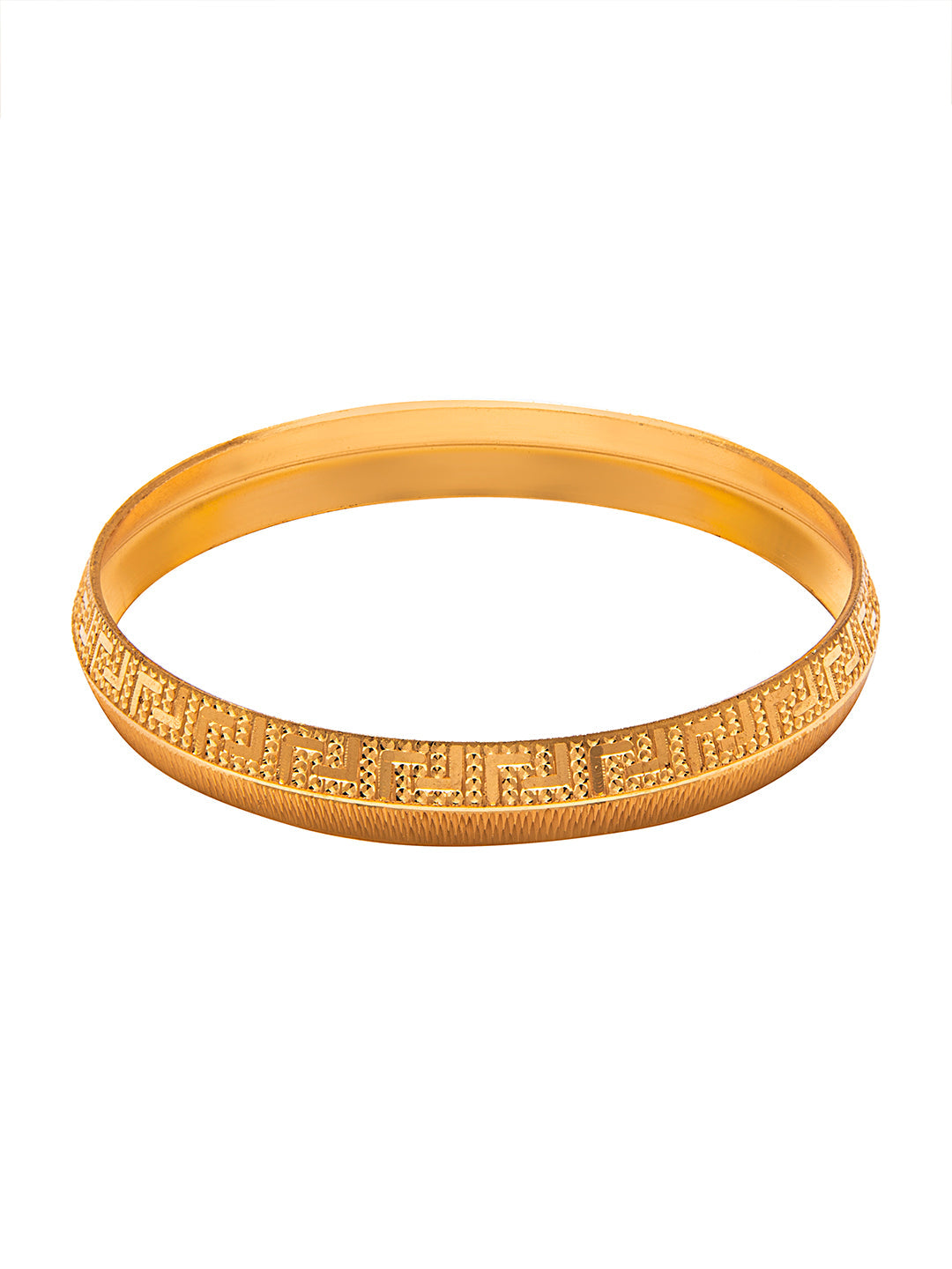 Designer Stylish Self Design Amritsari Gold Colour Sikh Kada for Men (SJ_3400)