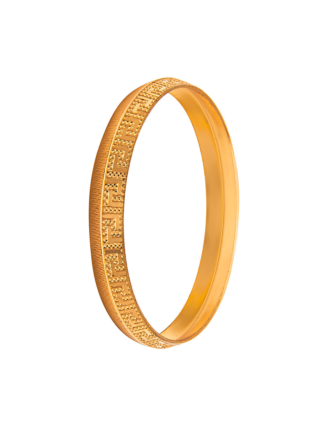 Designer Stylish Self Design Amritsari Gold Colour Sikh Kada for Men (SJ_3400)