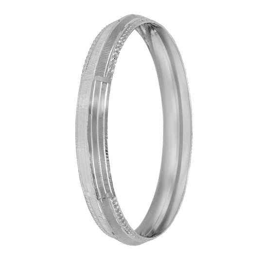 Shining Jewel Designer Stylish Self Design Amritsari Silver Plated Colour Kada for Men (SJ_3401_S)