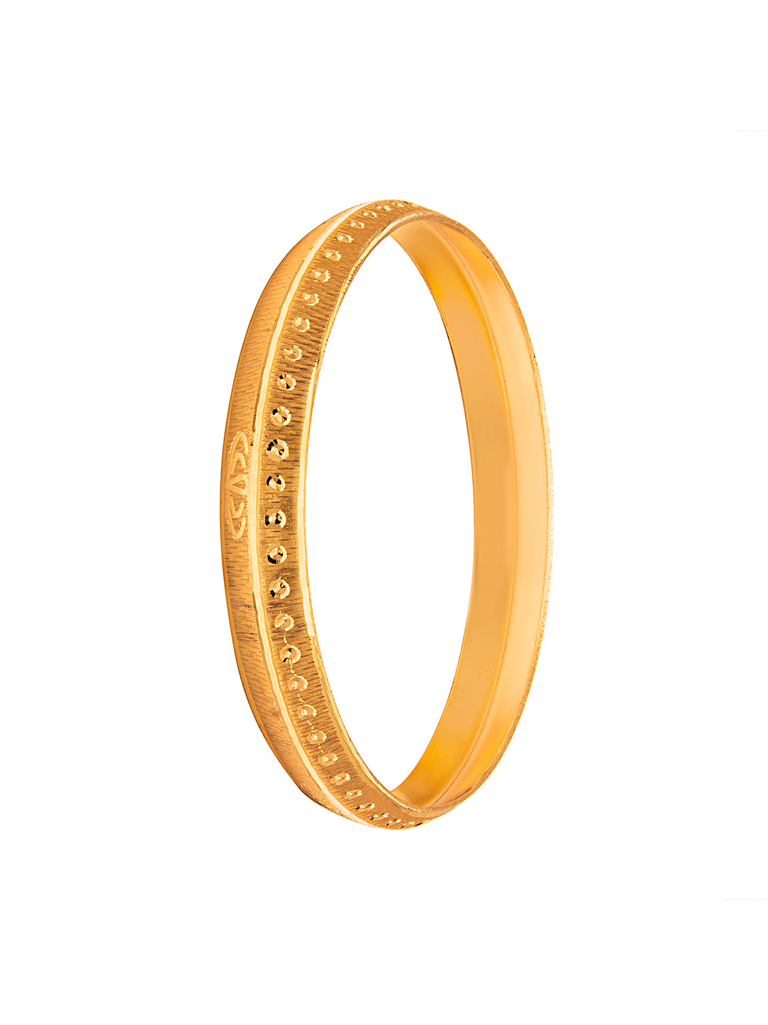 Designer Stylish Self Design Amritsari Gold Colour Sikh Kada for Men (SJ_3403_G)