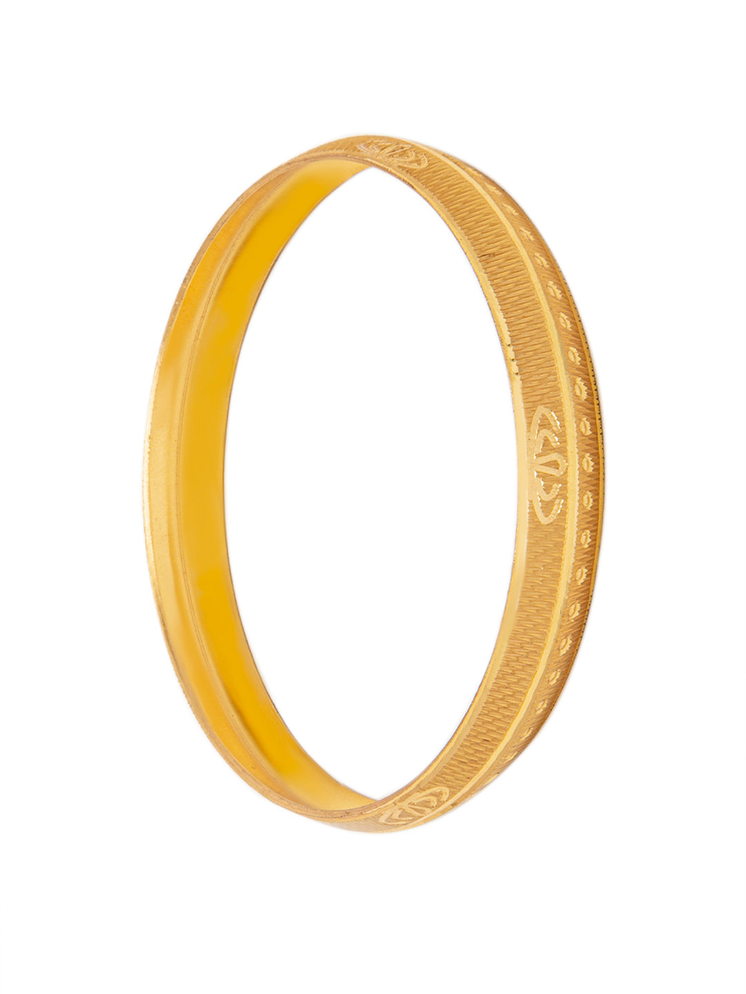 Designer Stylish Self Design Amritsari Gold Colour Sikh Kada for Men (SJ_3403_G)