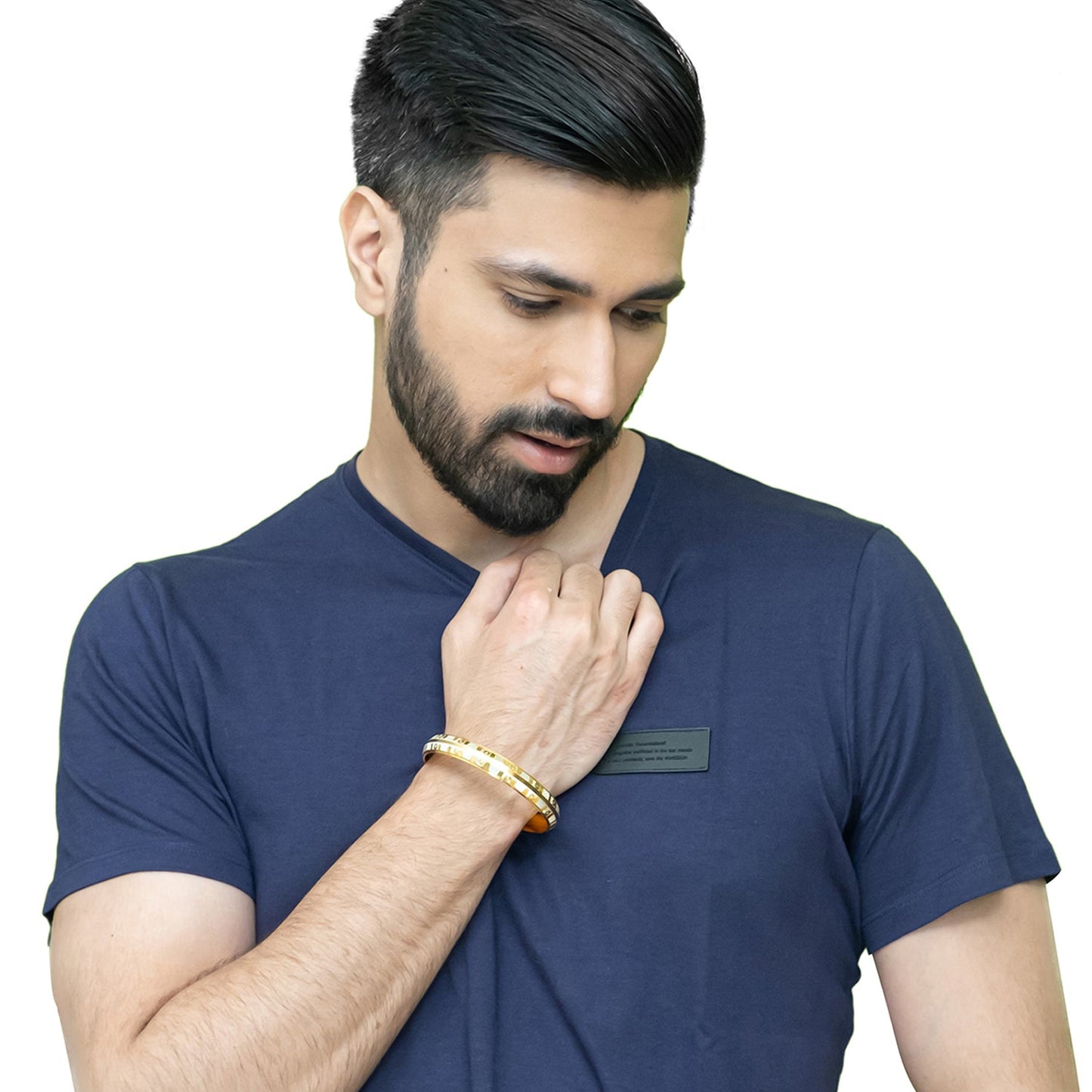 Designer Stylish Self Design Amritsari Silver Colour Sikh Kada for Men (SJ_3571_S)