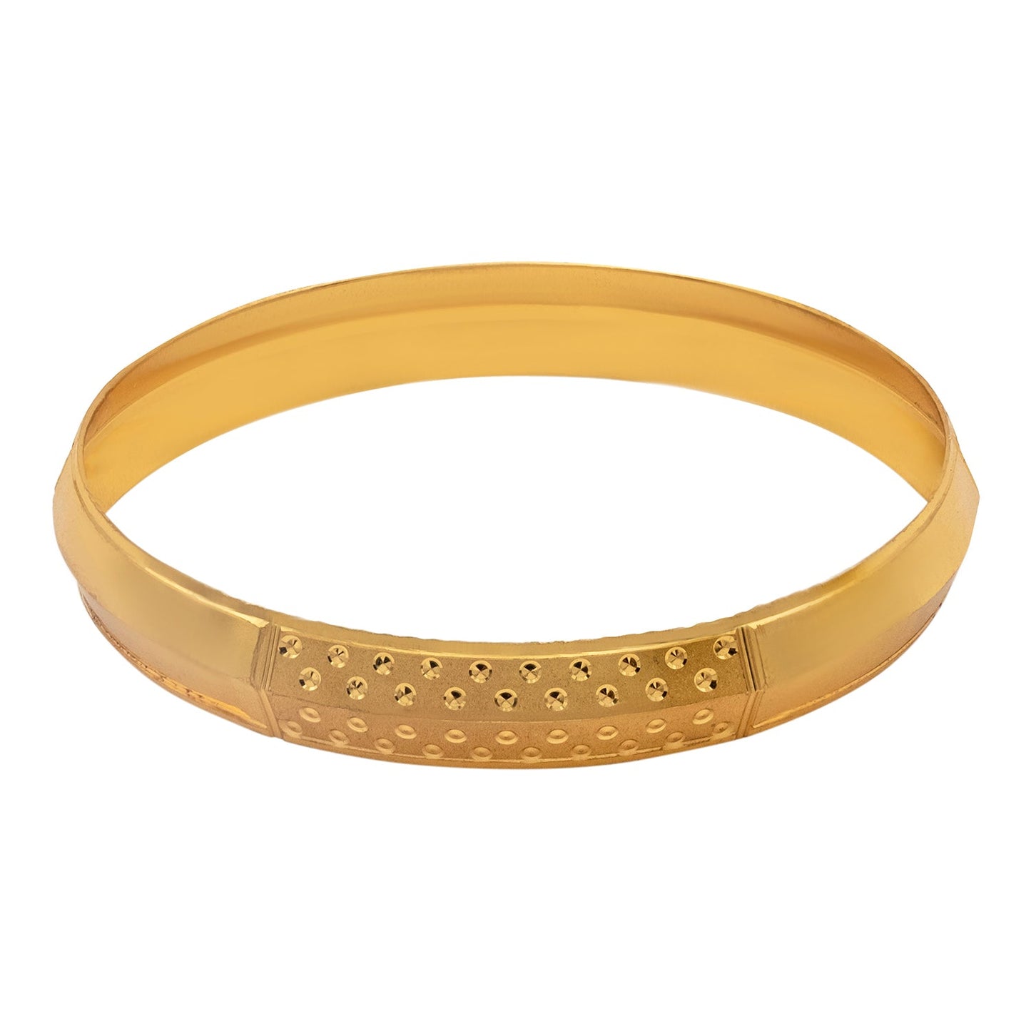 Shining Jewel - Gold Plated Sikh Kada For Men (SJ_3574_G_2.8)