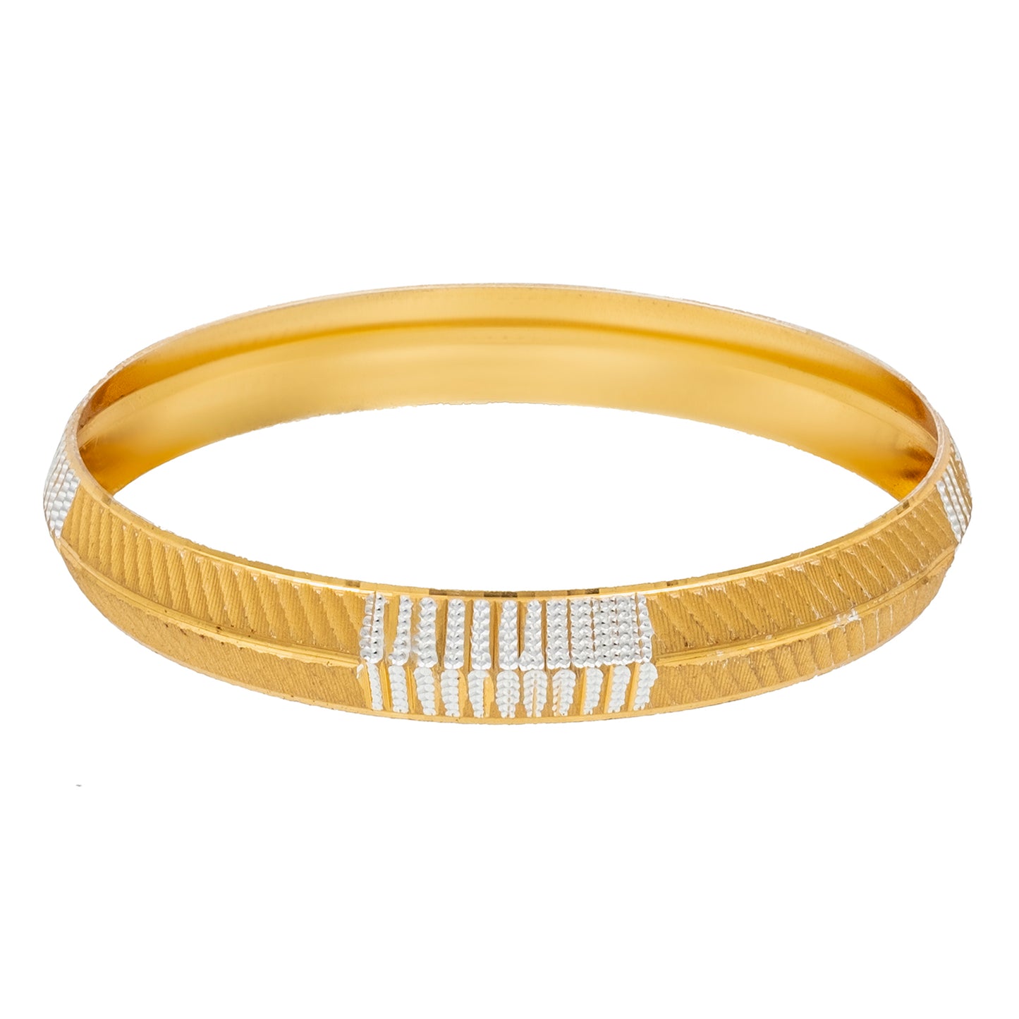 Shining Jewel - Stylish Self Design Two Tone Sikh Kada for Men (SJ_3579_P)