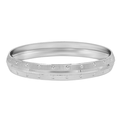 Shining Jewel Designer Stylish Self Design Silver Plated Colour Kada for Men (SJ_3581_S_P)