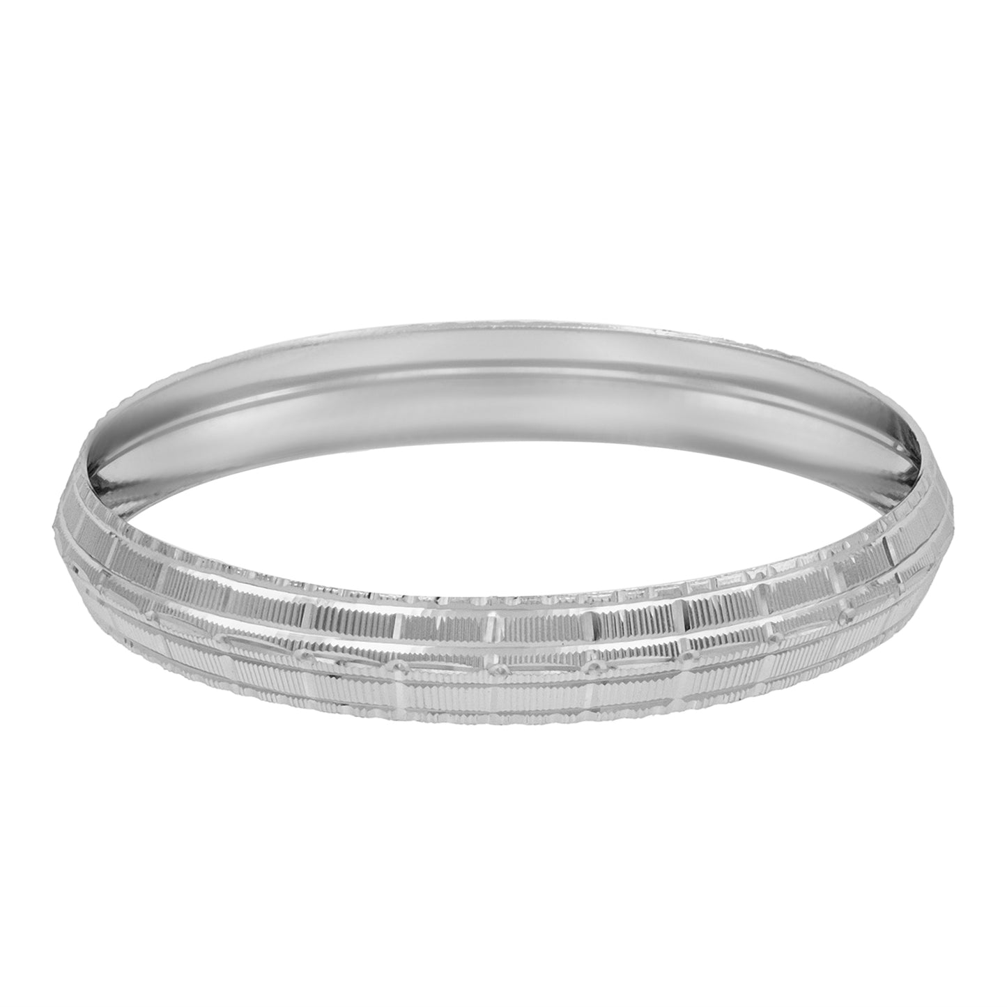 Shining Jewel - Designer Stylish Self Design Silver Plated Colour Kada for Men (SJ_3582_S_P)