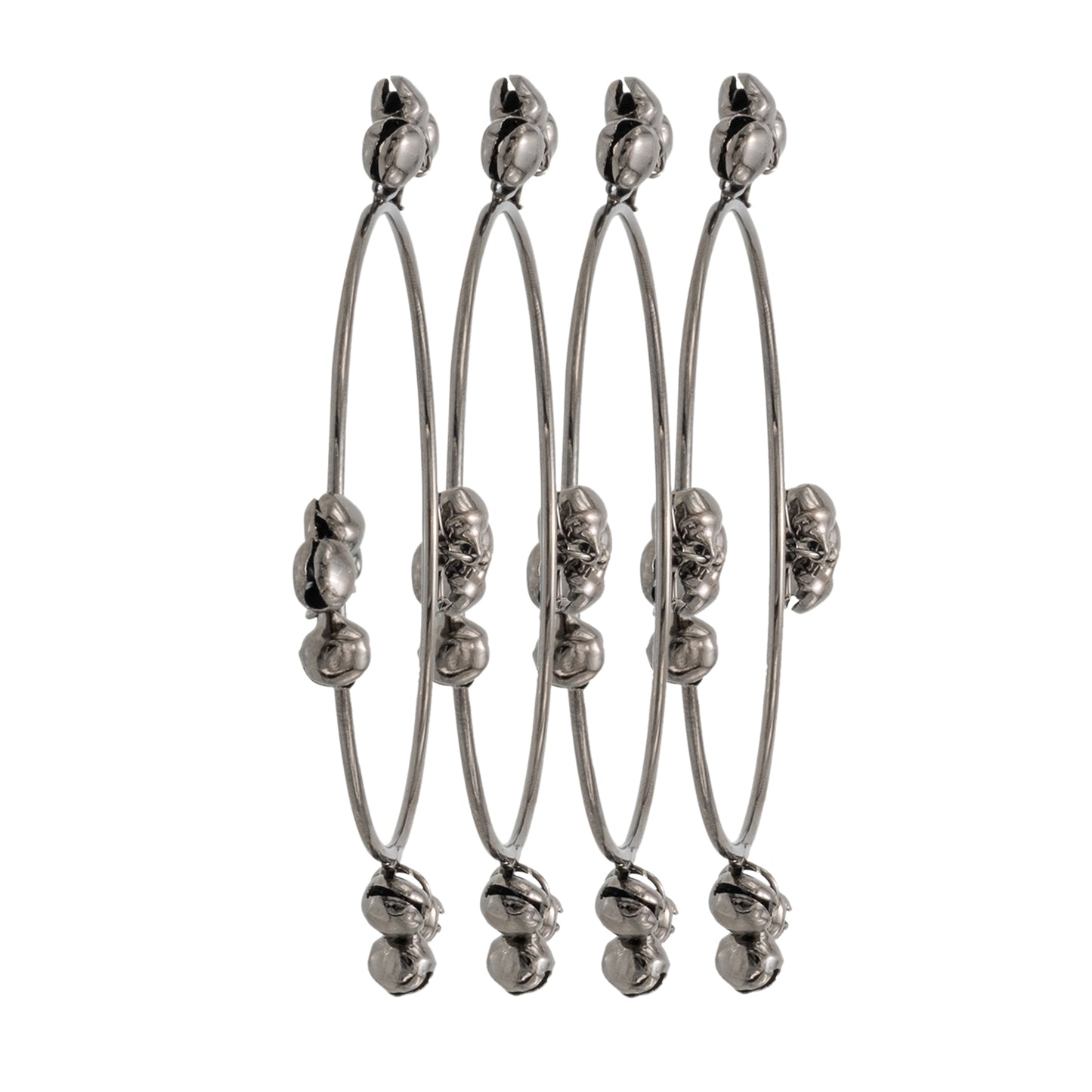 Antique Black Silver-Plated Ghungroo Design Bangle For Women (SJ_3590_AS)