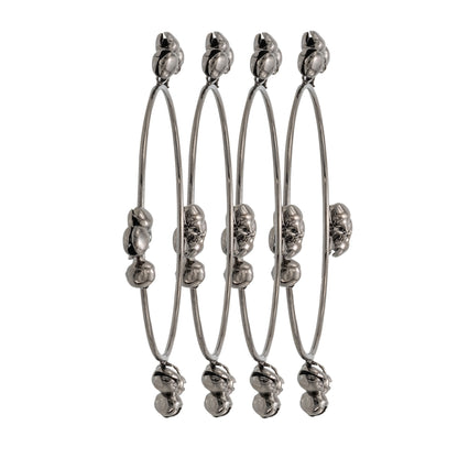 Antique Black Silver-Plated Ghungroo Design Bangle For Women (SJ_3590_AS)