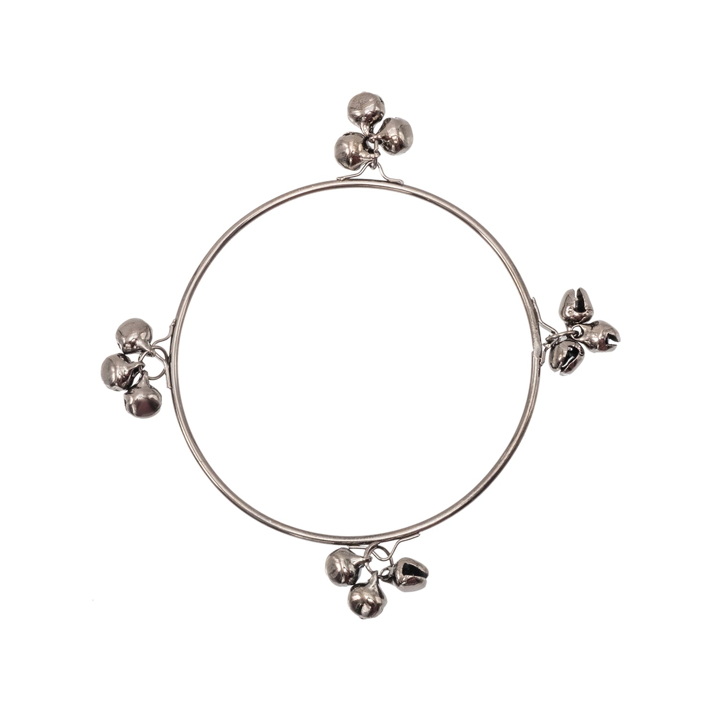 Antique Black Silver-Plated Ghungroo Design Bangle For Women (SJ_3590_AS)