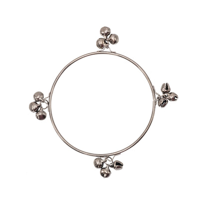 Antique Black Silver-Plated Ghungroo Design Bangle For Women (SJ_3590_AS)