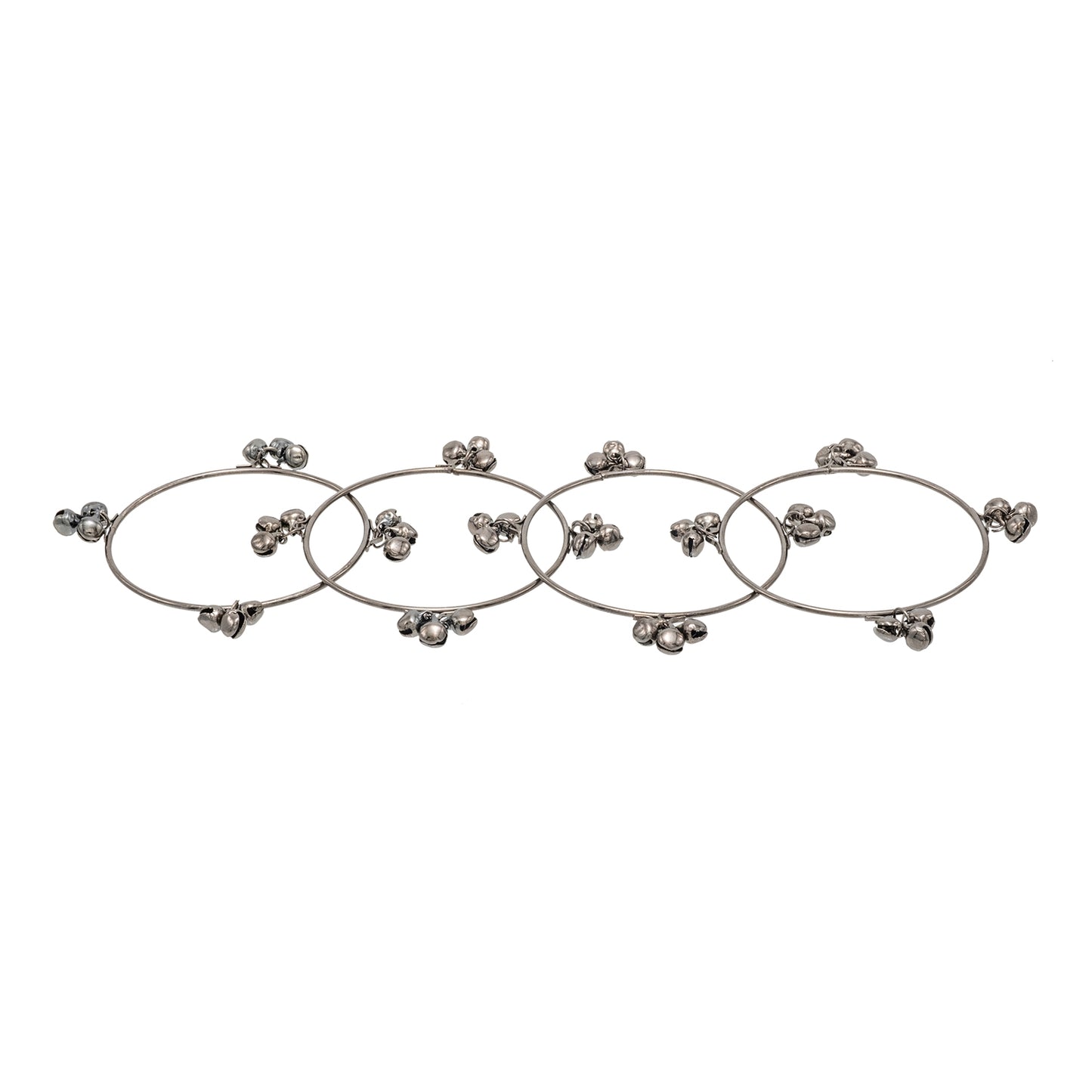 Antique Black Silver-Plated Ghungroo Design Bangle For Women (SJ_3590_AS)