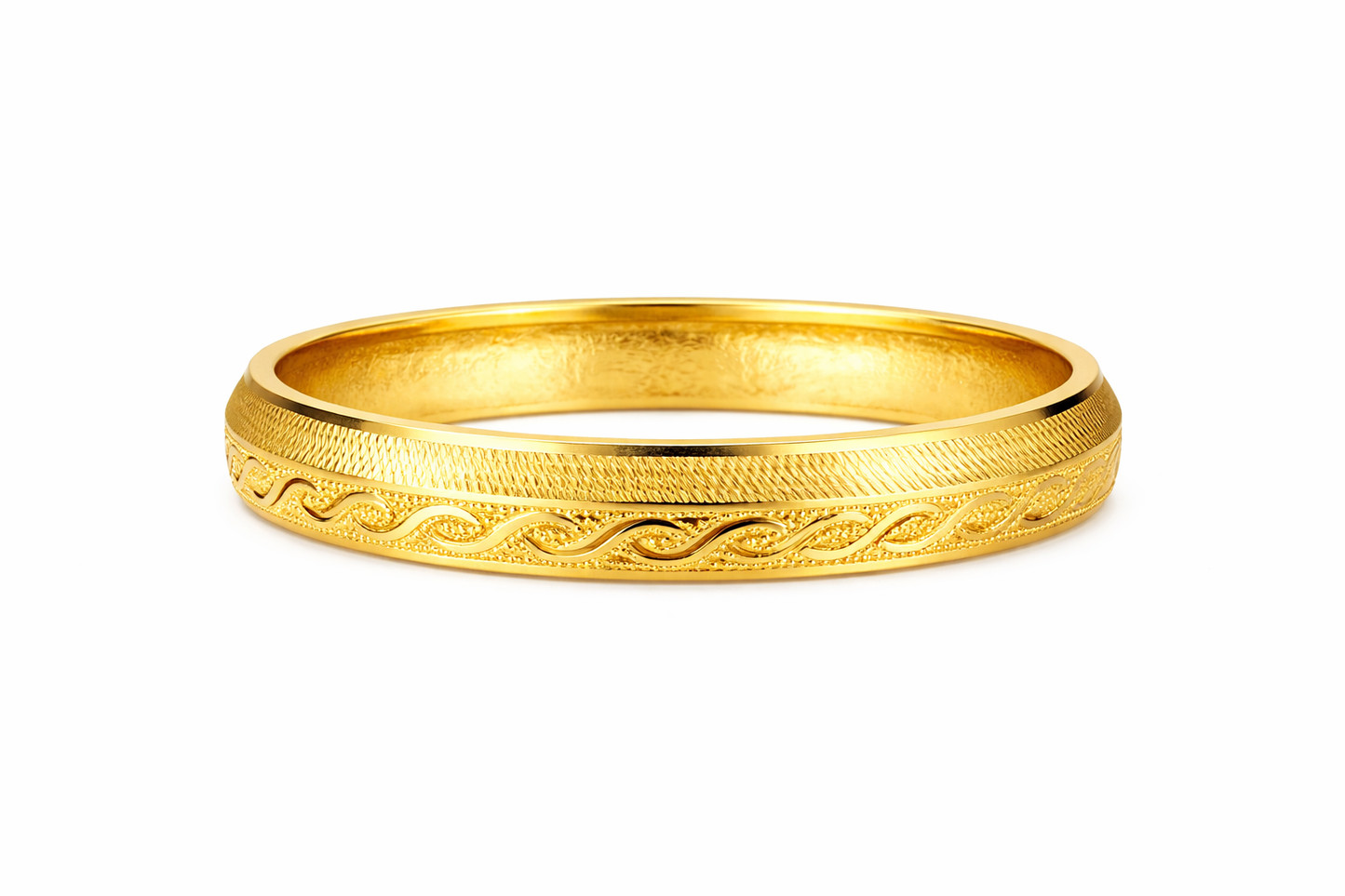 Traditional Indian Gold Plated Punjabi Sikh Brass Kada for Men SJ_3593
