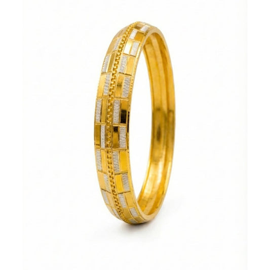 Traditional Indian Two Tone Black And Gold Plated Punjabi Sikh Brass Kada  for Men SJ_3594