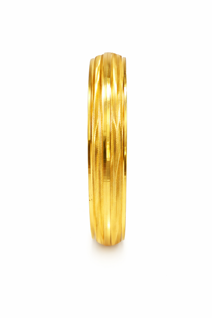 Traditional Indian Gold Plated Punjabi Sikh Brass Kada for Men SJ_3595