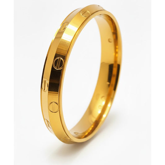 Traditional Indian Gold Plated Punjabi Sikh Brass Kada for Men SJ_3596