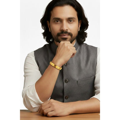 Traditional Indian Gold Plated Punjabi Sikh Brass Kada for Men SJ_3596