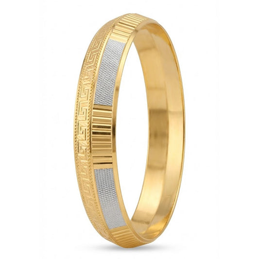Classic 15 mm Two Tone Gold & Silver Plated Amritsari  Kada for Men SJ_3599