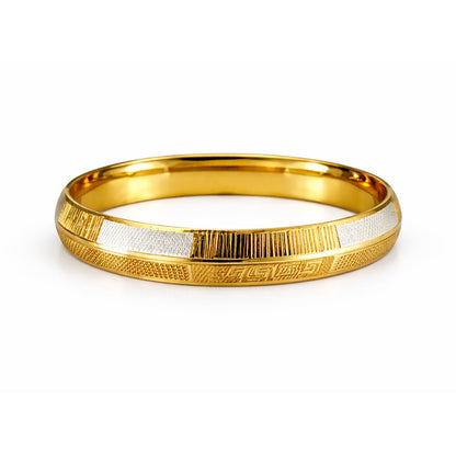 Heavy 15 mm Two Tone Gold & Silver Plated Amritsari  Kada for Men SJ_3601