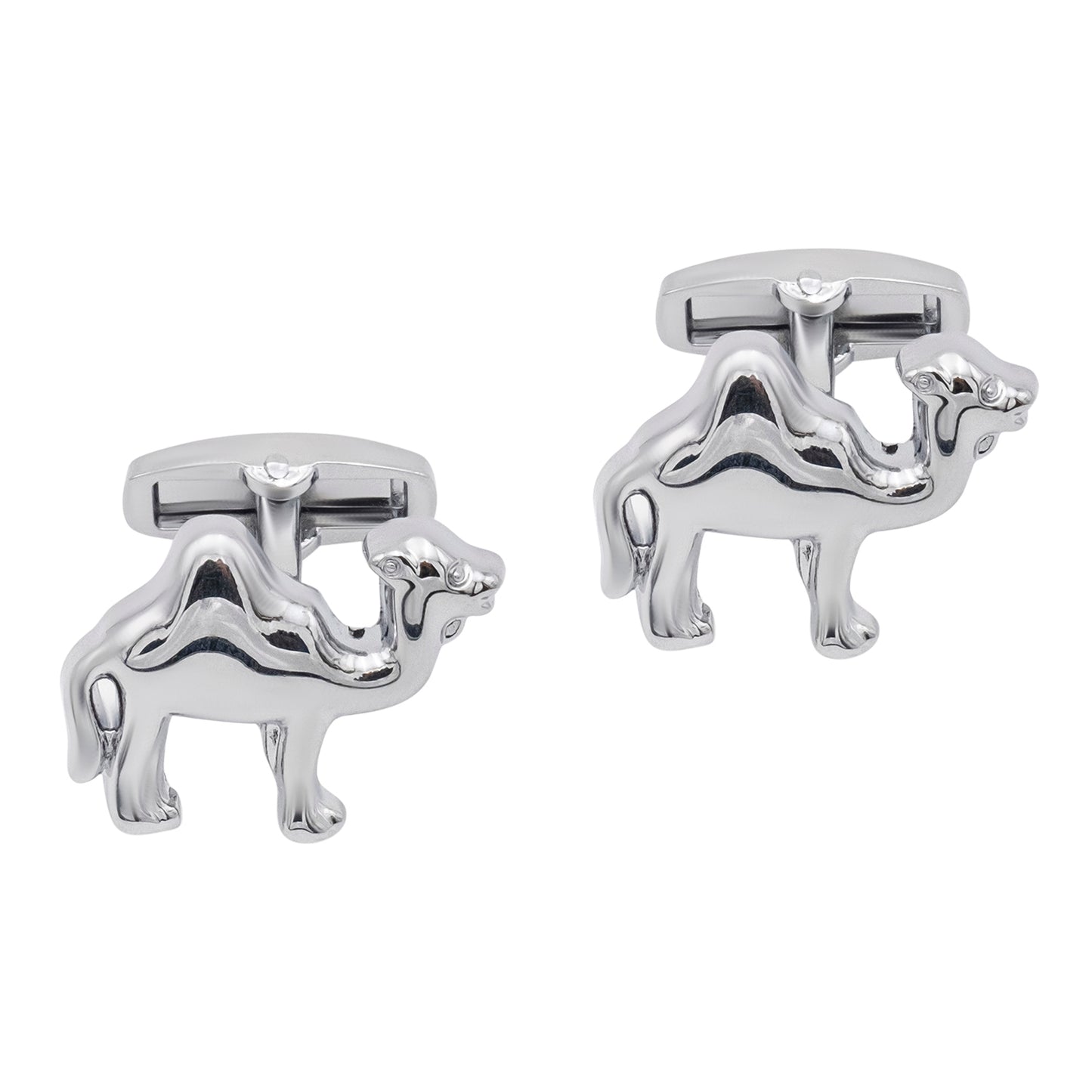 Elegant Fancy and Designer Silver Plated Two Hump Camel Design Cufflinks For Men (SJ_7207)