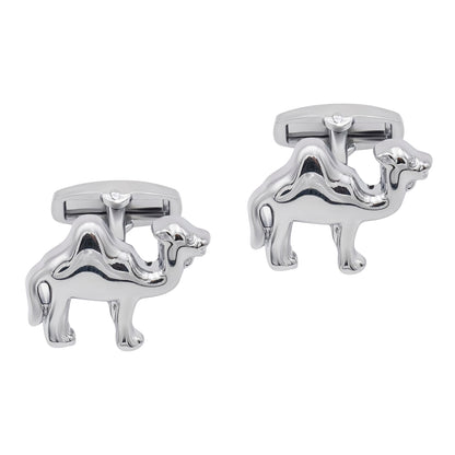Elegant Fancy and Designer Silver Plated Two Hump Camel Design Cufflinks For Men (SJ_7207)
