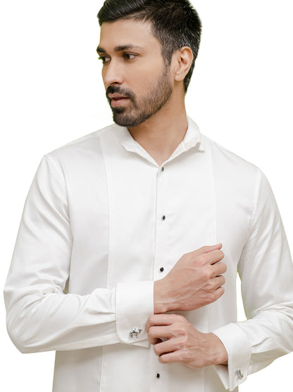 Elegant Fancy and Designer Silver Plated Two Hump Camel Design Cufflinks For Men (SJ_7207)