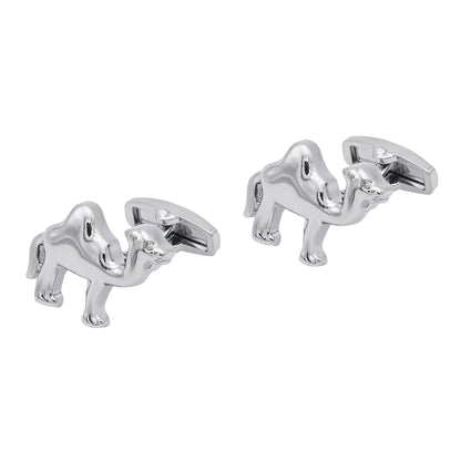 Elegant Fancy and Designer Silver Plated Two Hump Camel Design Cufflinks For Men (SJ_7207)
