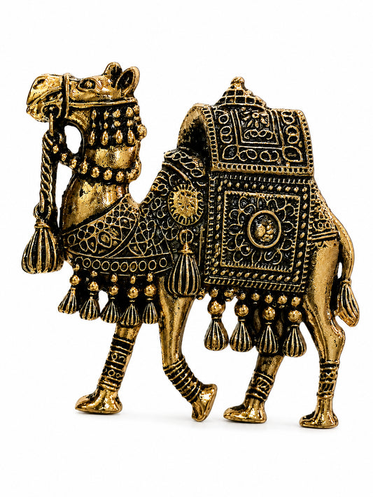 Antique Gold Oxidised Plated Vintage Brooch Tie-pin for Men - Camel (SJ_9119_AG)