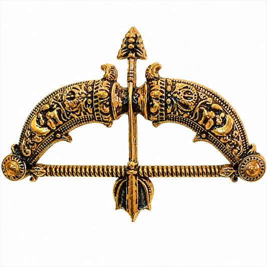 Antique Gold Oxidised Plated Vintage Bow Arrow Ram-Baan Brooch Tie-pin for Men (SJ_9120_AG)