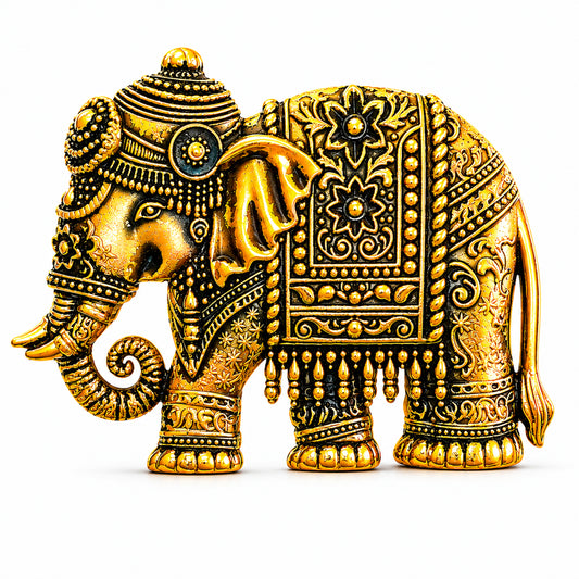 Antique Gold Oxidised Plated Vintage Brooch Tie-pin for Men - Elephant (SJ_9121_AG)
