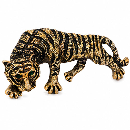 Rhodium Gold Plated Vintage Tie-pin Brooch for Men - Tiger (SJ_9126_AG)